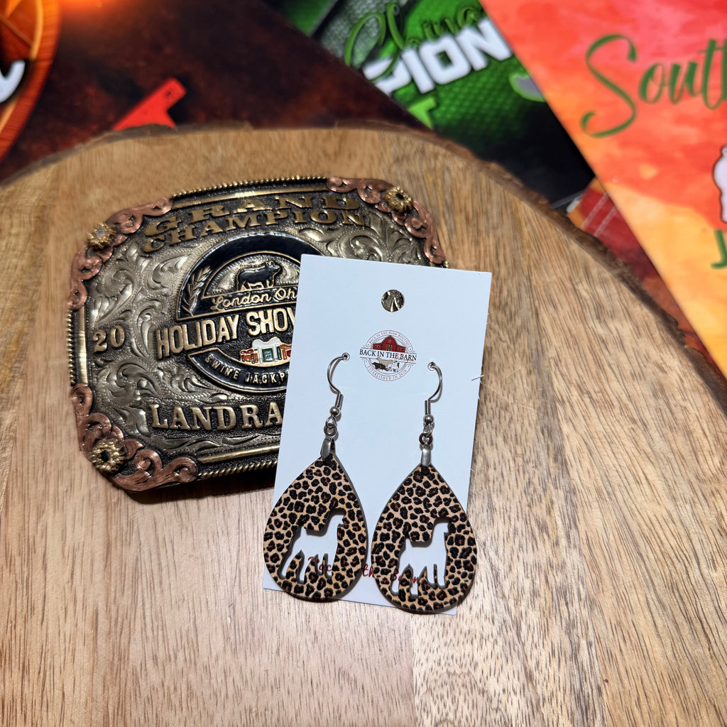 Cheetah Goat Teardrop Earrings
