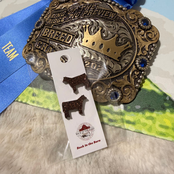 Resin Cattle Stud Earrings