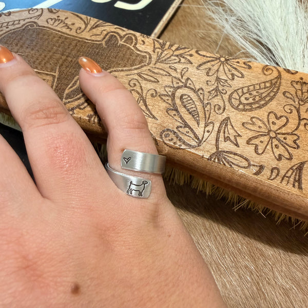 Adjustable Stamped Goat Rings