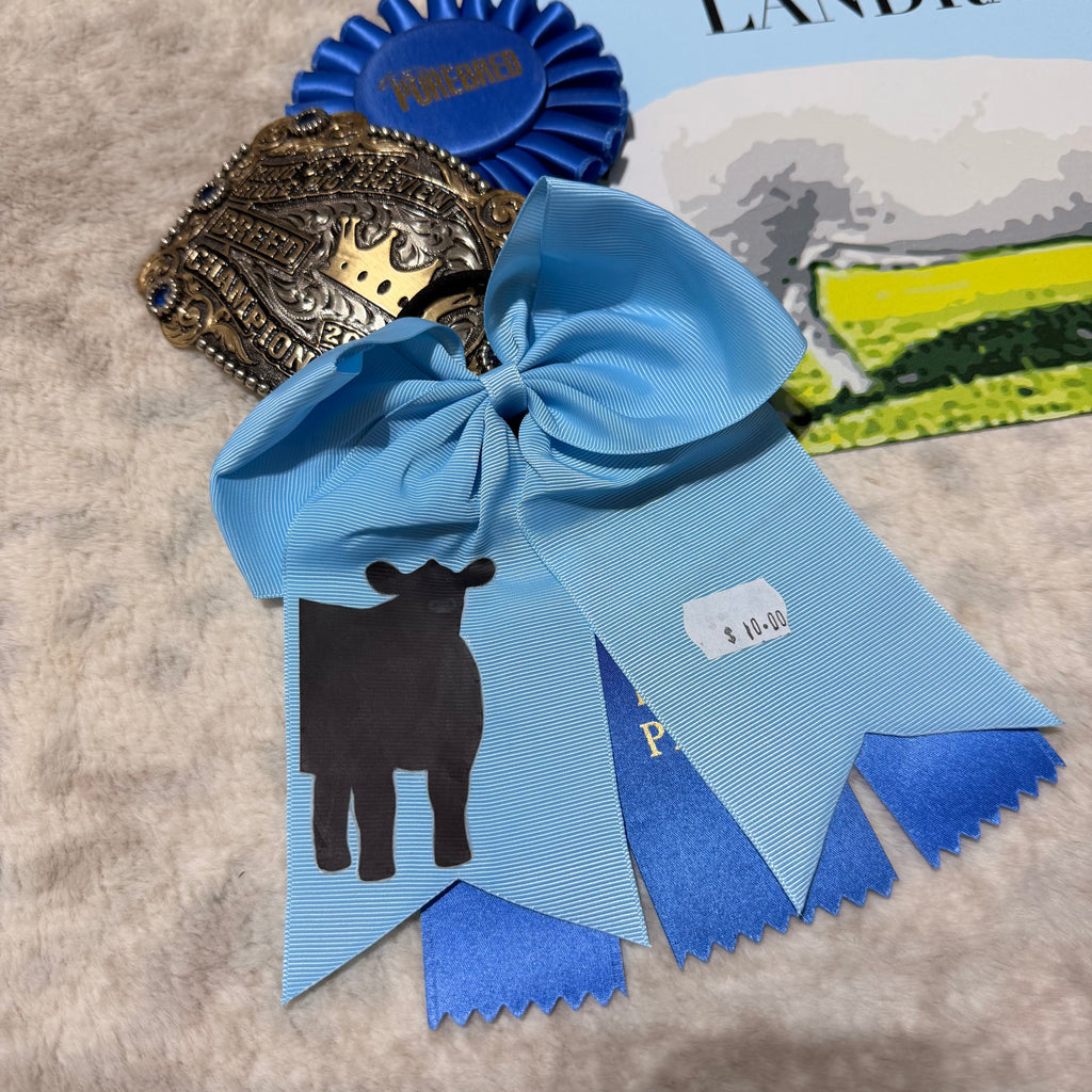 Light Blue With Black Cattle Bow (Style 1)