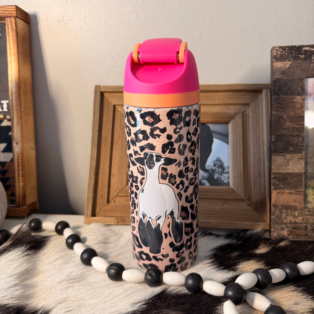 Cheetah Sip Top Lamb PINK Tumbler