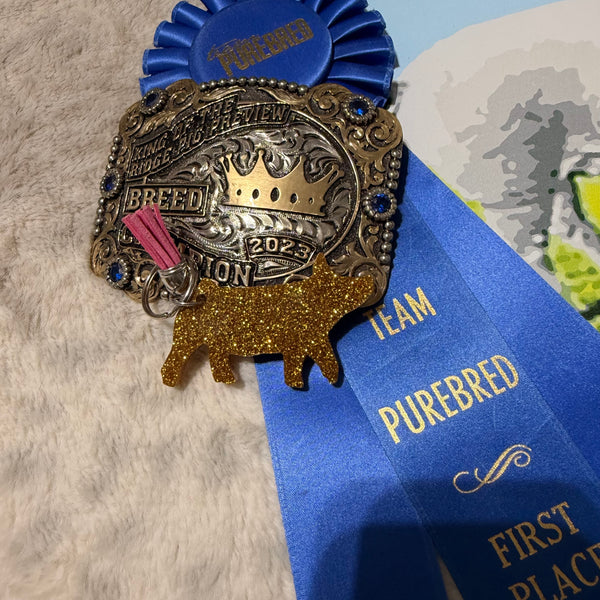 Epoxy Pig Keychain