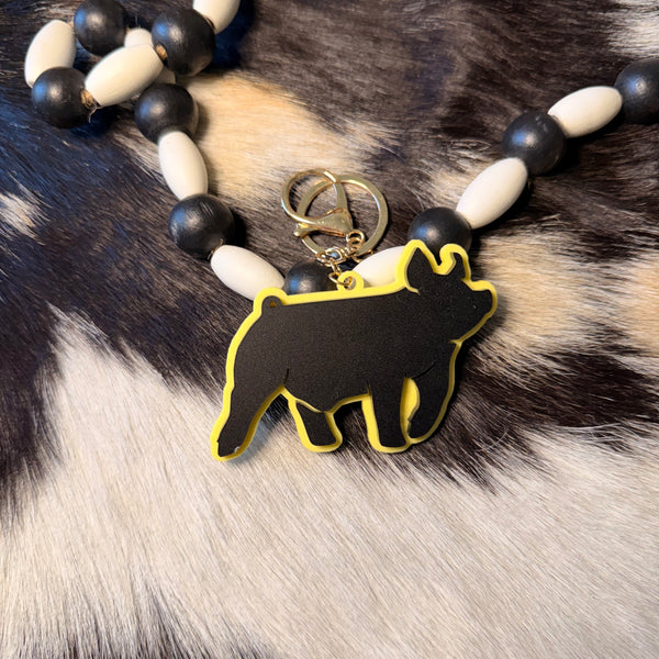 Acrylic Pig Keychain