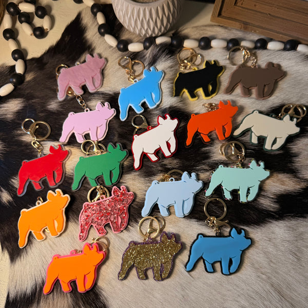Acrylic Pig Keychain