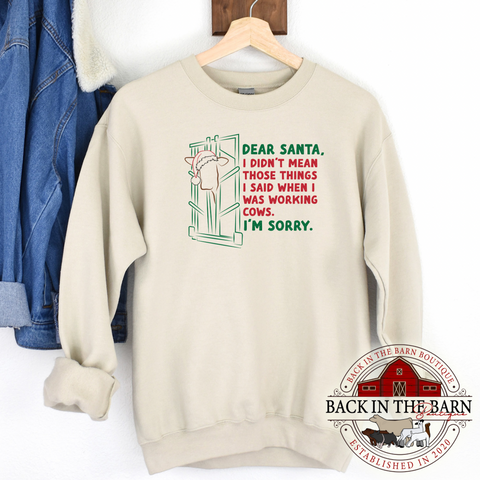 Working Cattle with Santa Crewneck