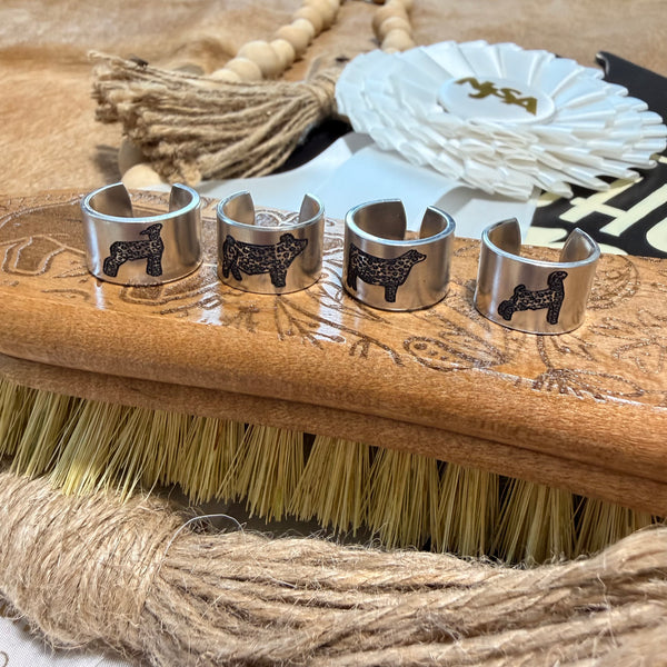 Cheetah Engraved Livestock Ring