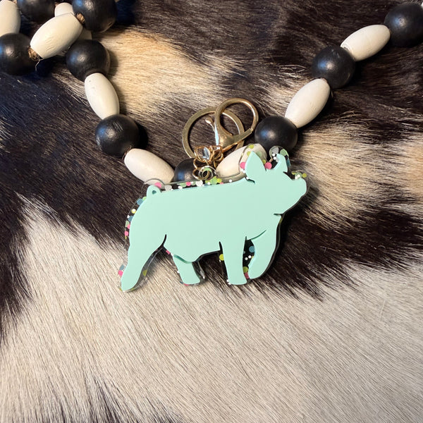 Acrylic Pig Keychain