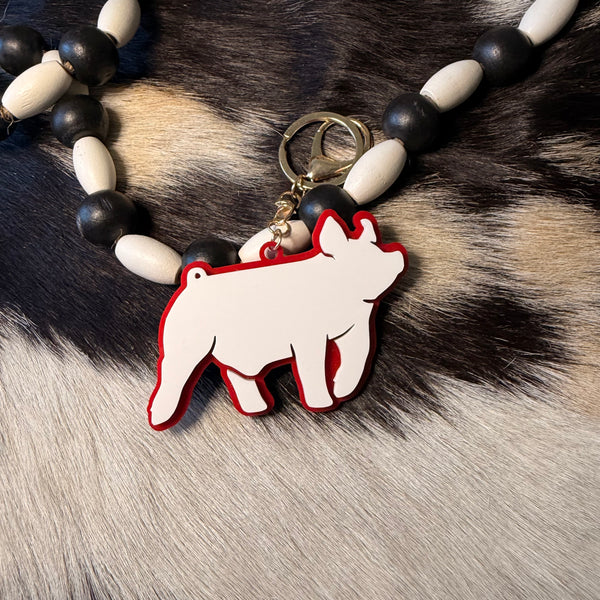 Acrylic Pig Keychain