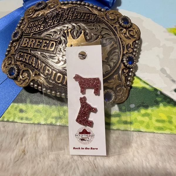 Resin Cattle Stud Earrings