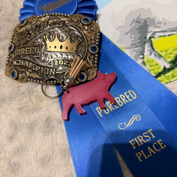 Epoxy Pig Keychain