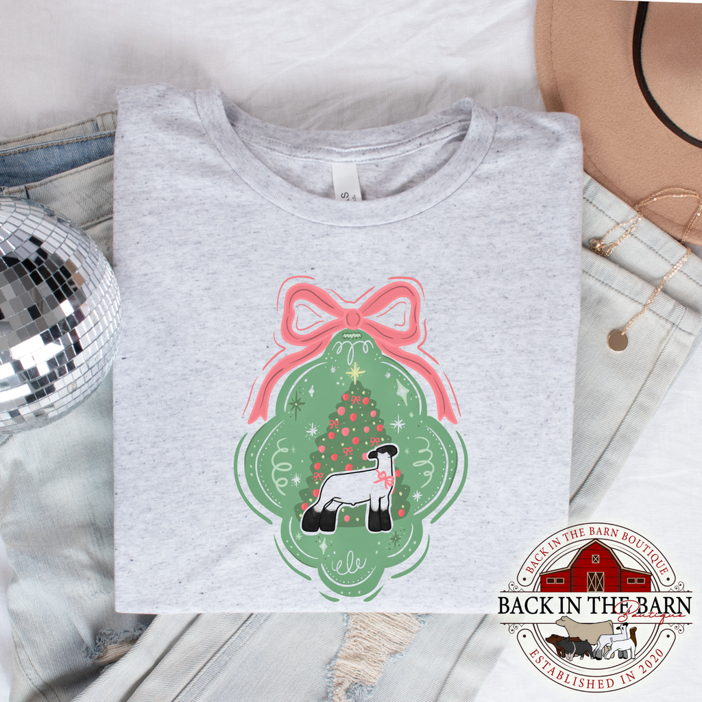 Tied With a Bow Christmas Lamb Shirt