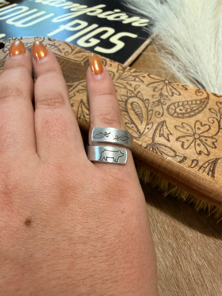 Adjustable Stamped Pig Rings