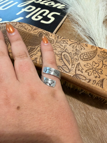 Adjustable Stamped Pig Rings