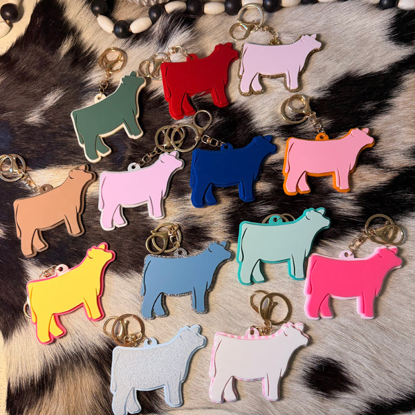 Acrylic Cattle Keychain