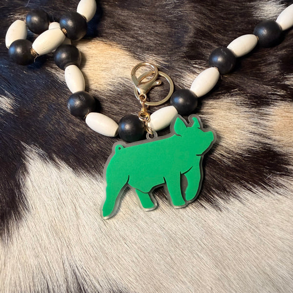 Acrylic Pig Keychain