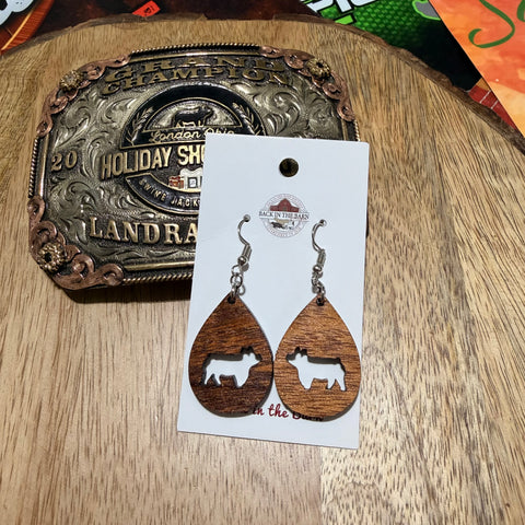 Pig Walnut Teardrop Earrings
