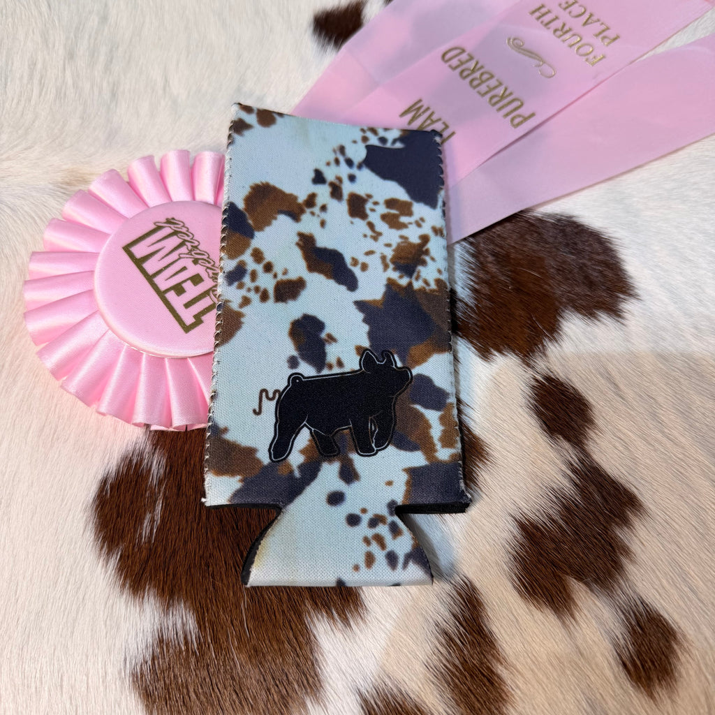 Cow Print Livestock Slim Koozie