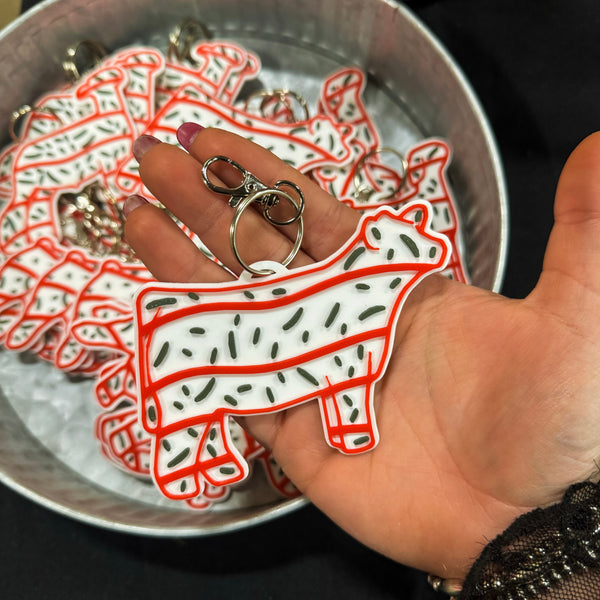 Christmas Snack Cake Livestock Keychains