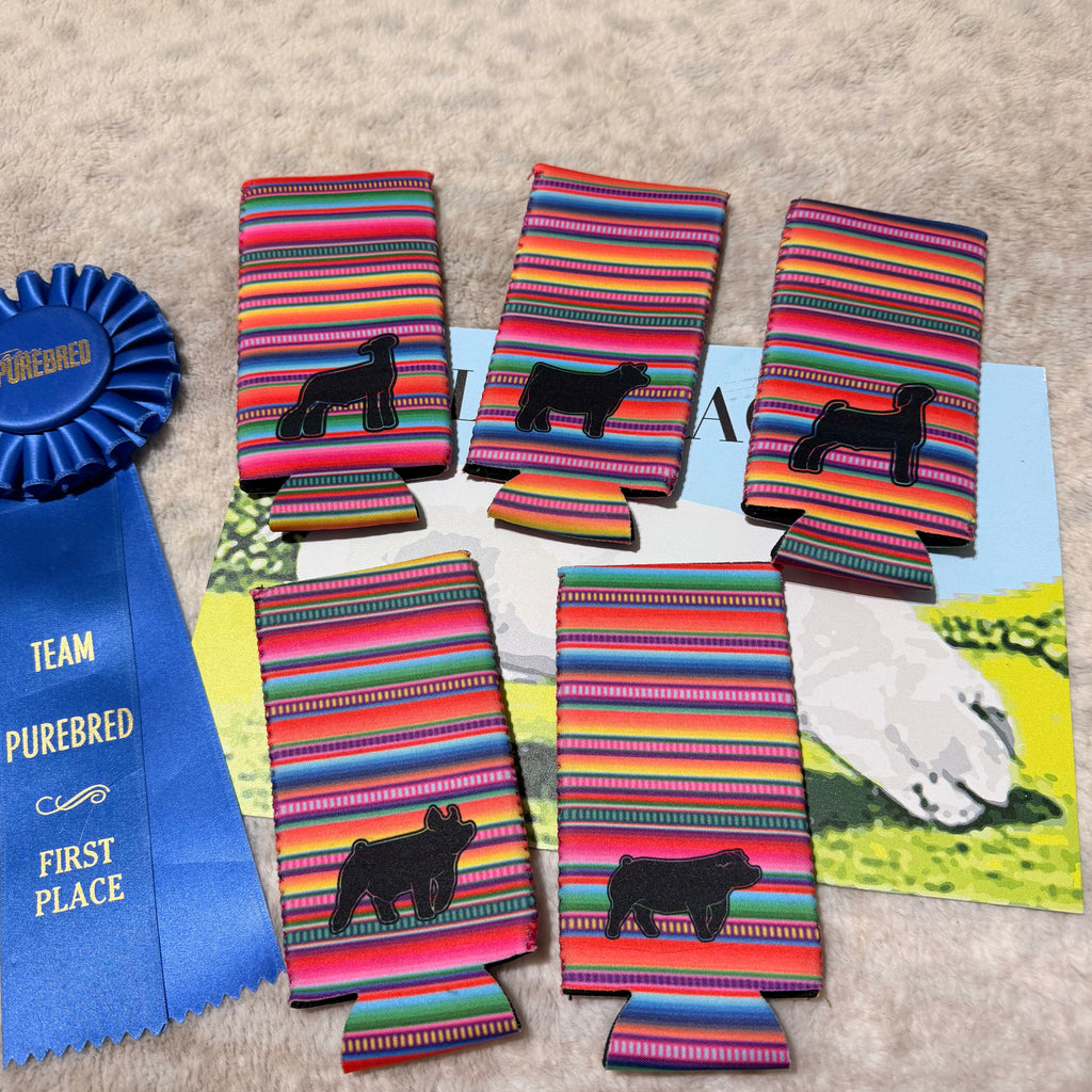 Serape Livestock Slim Koozie