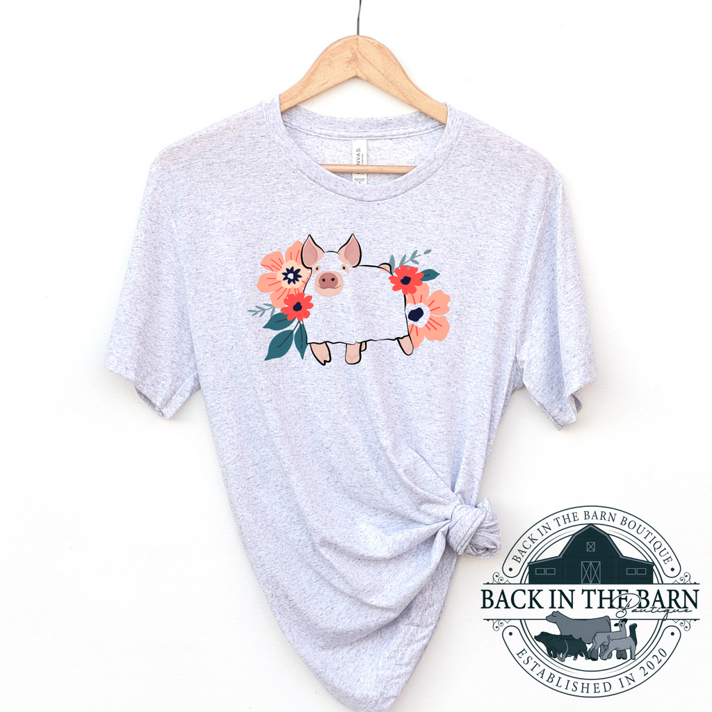 Floral Ghost Pig Shirt