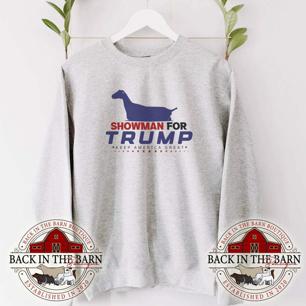 Showman For TRUMP Lamancha Dairy Goat Crewneck