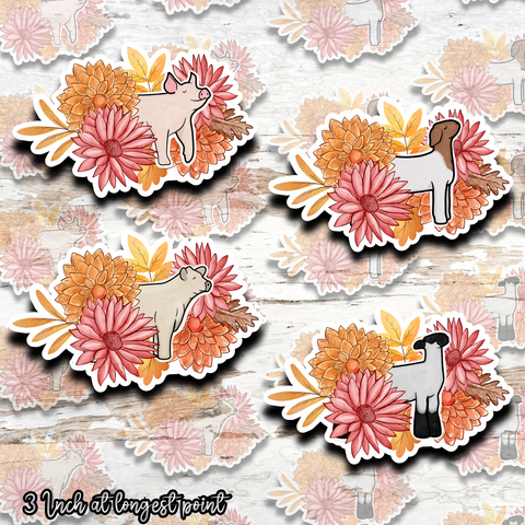 Fall Floral Livestock Stickers