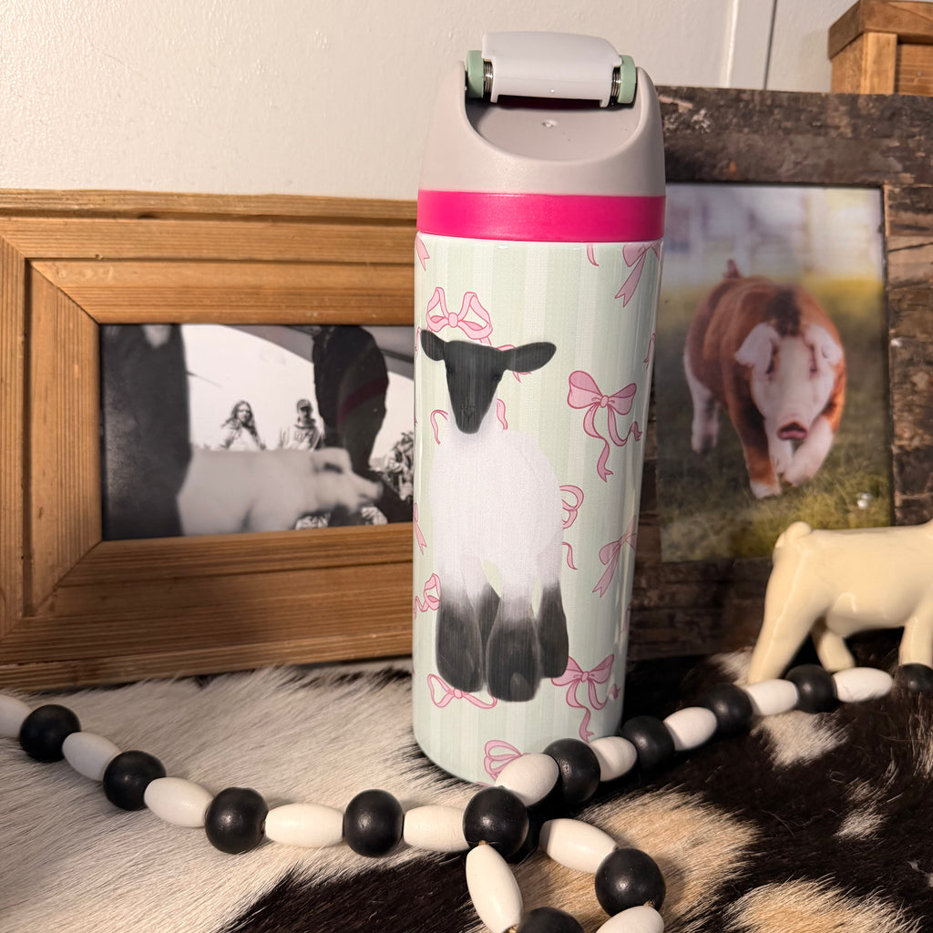 Sage Bow Sip Top Lamb GRAY Tumbler