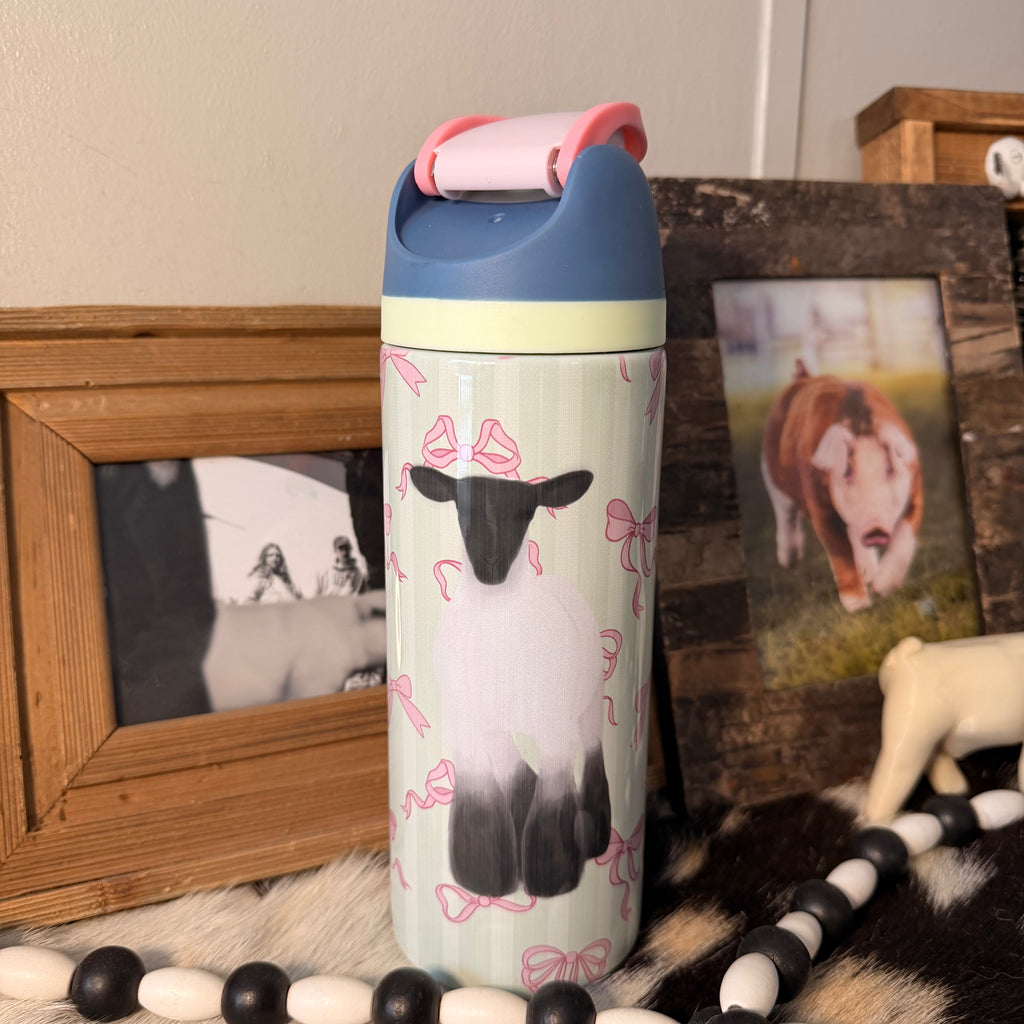 Sage Bow Sip Top Lamb PINK Tumbler