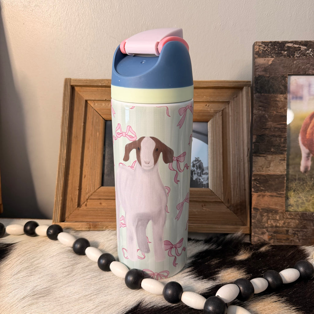 Sage Bow Sip Top Goat PINK Tumbler