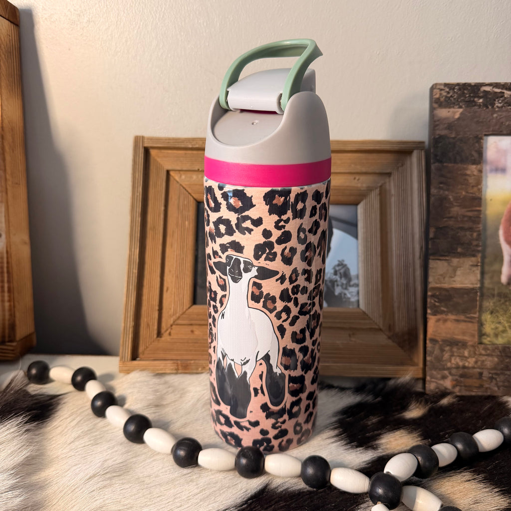 Cheetah Sip Top Lamb GRAY/PINK Tumbler