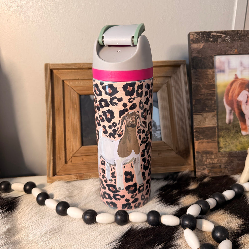 Cheetah Sip Top Goat GRAY/PINK Tumbler