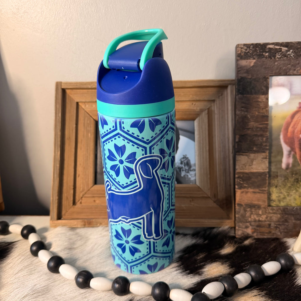 Blue Floral Sip Top Goat Tumbler