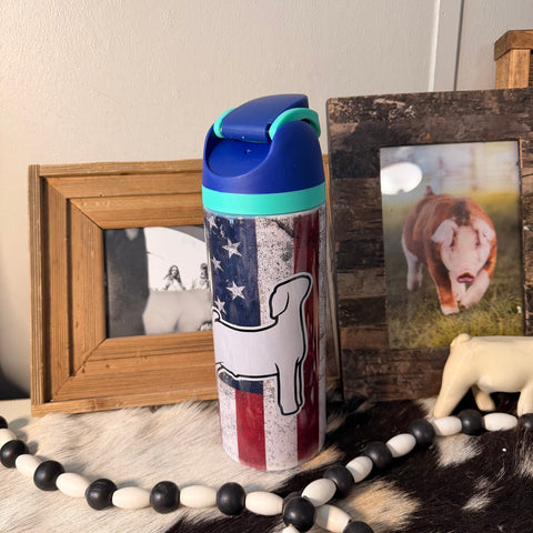 American Flag Sip Top Goat BLUE Tumbler