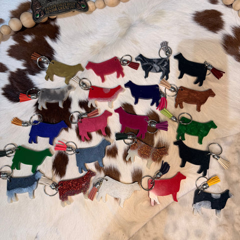 Epoxy Cattle Keychain