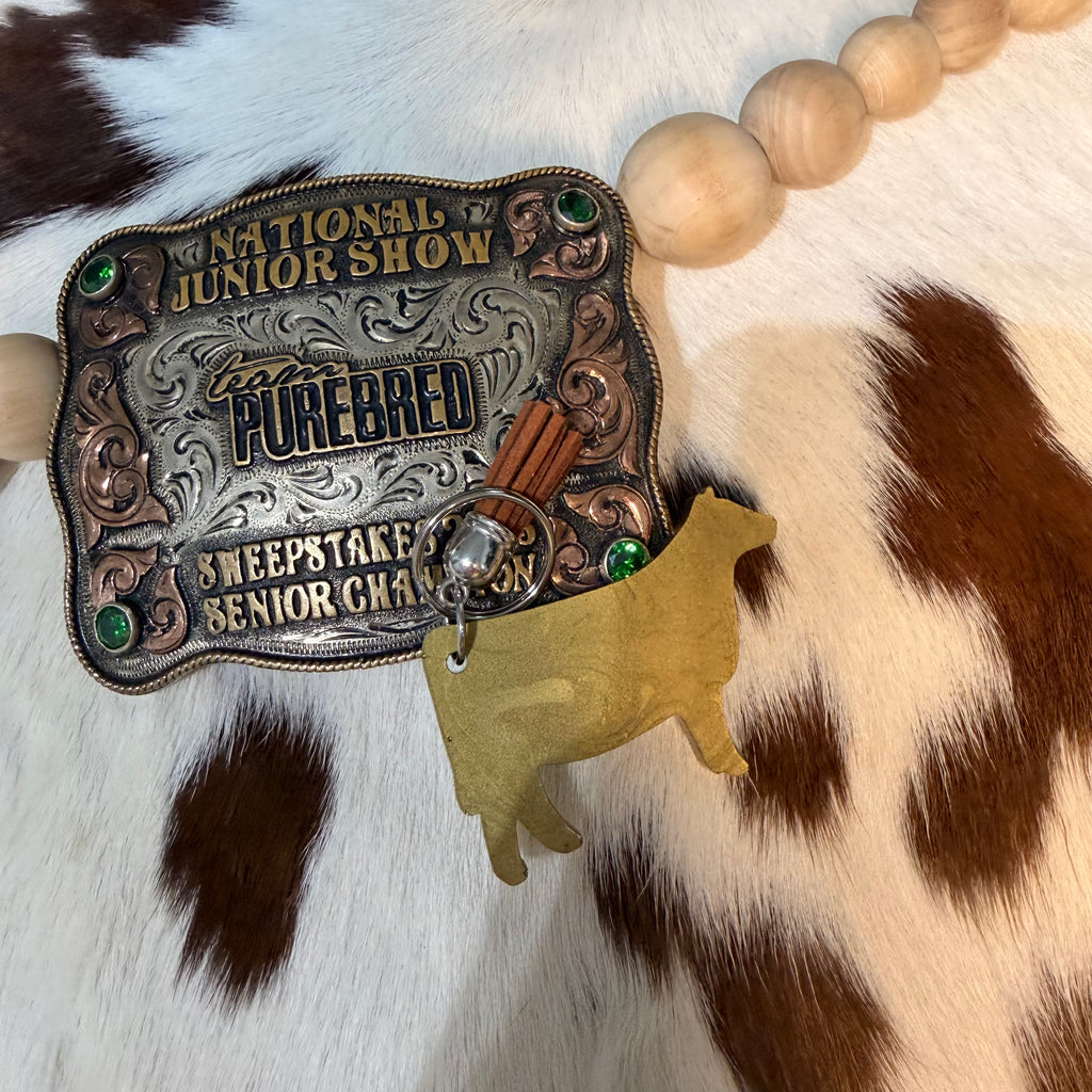 Epoxy Cattle Keychain
