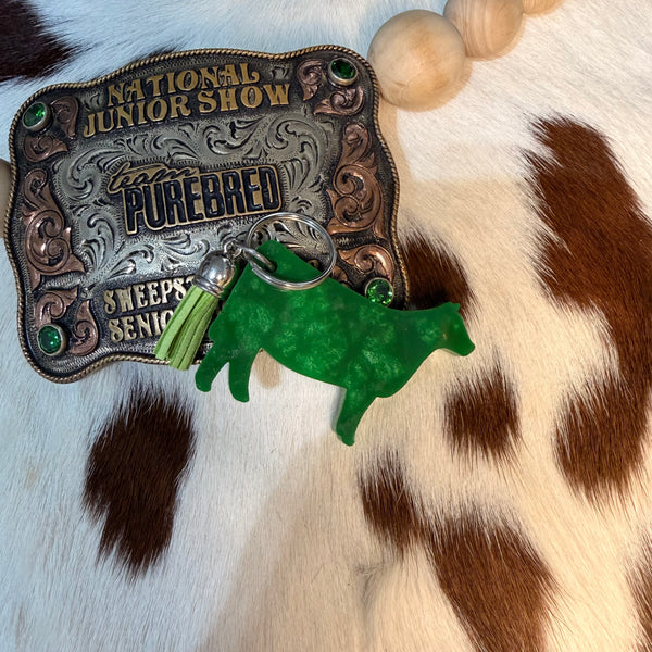 Epoxy Cattle Keychain