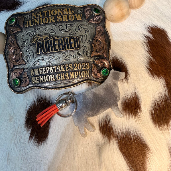 Epoxy Cattle Keychain