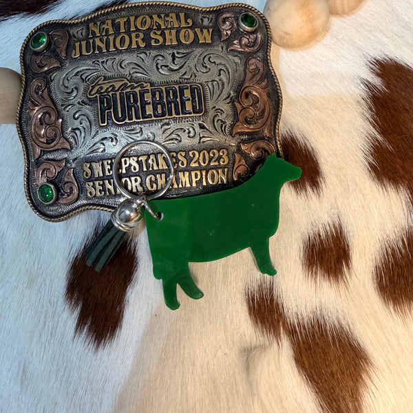 Epoxy Cattle Keychain