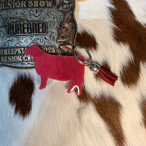 Epoxy Cattle Keychain