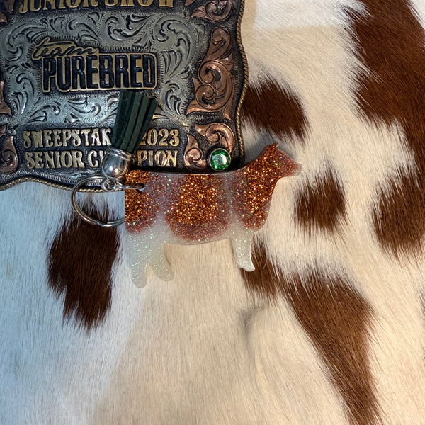 Epoxy Cattle Keychain