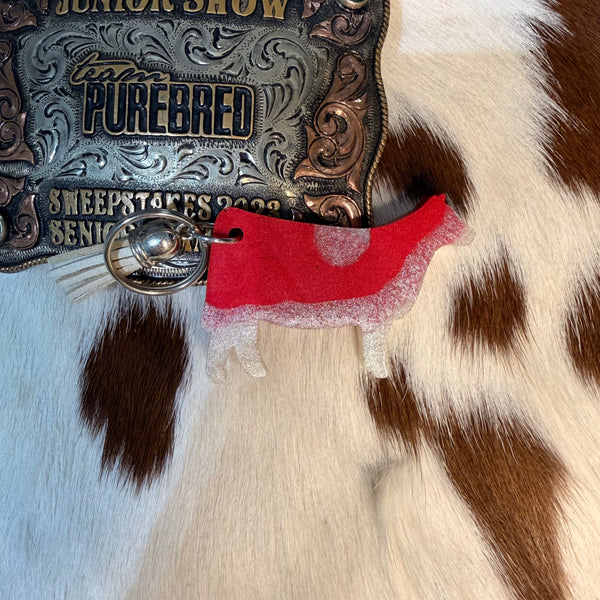Epoxy Cattle Keychain