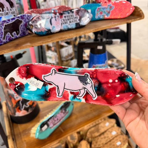 Ready to Ship Red and Blue Swirl Brush