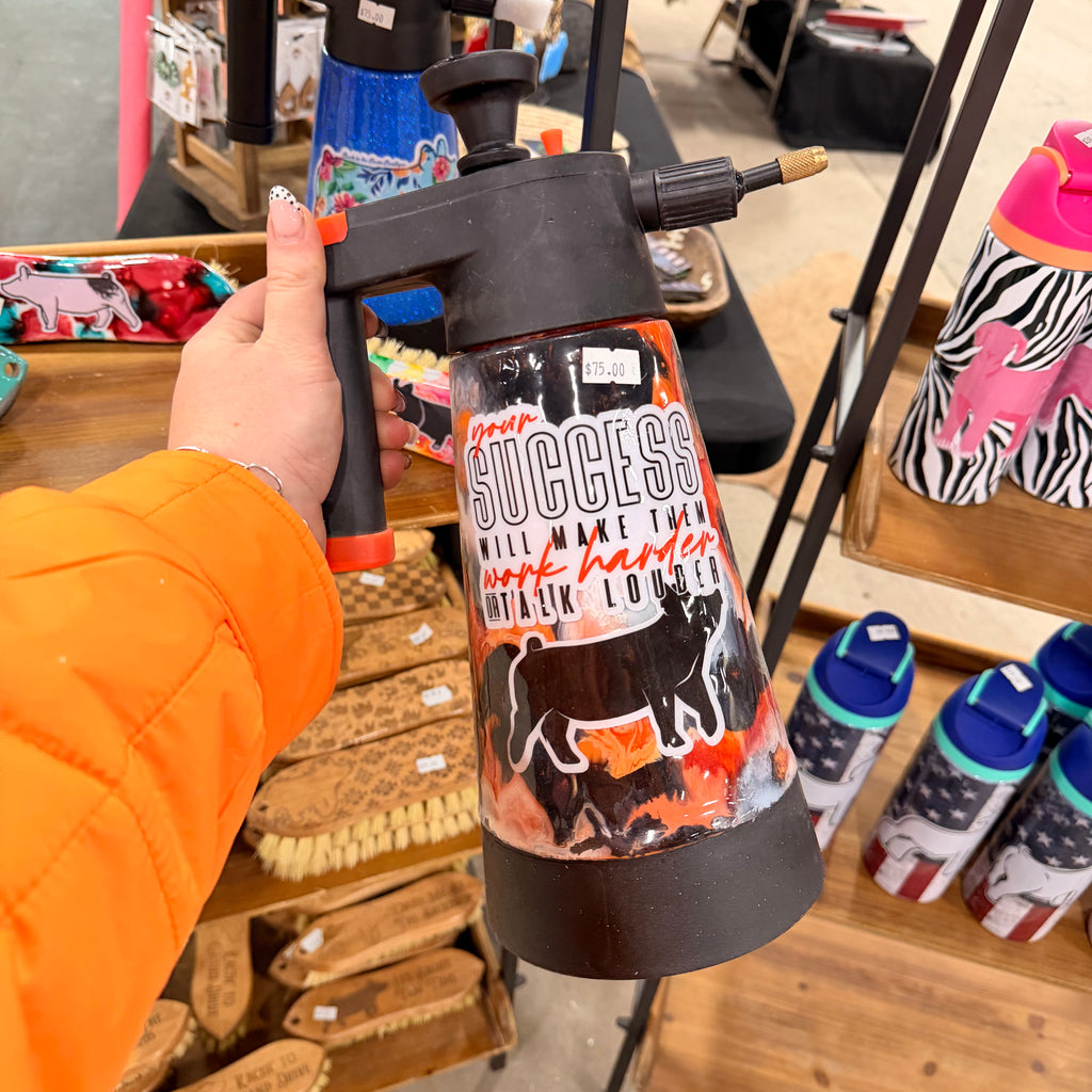 Ready to Ship Orange and Black Swirl Sprayer