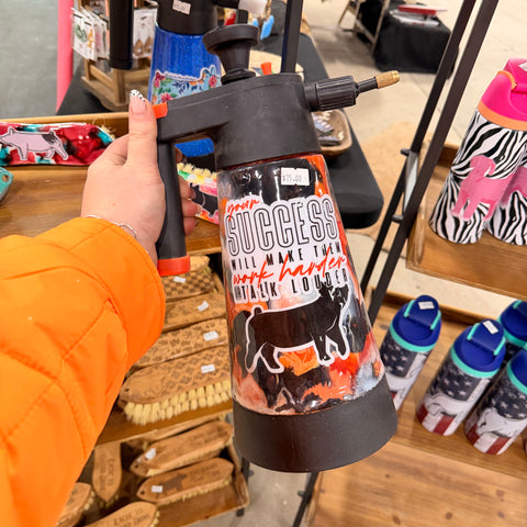 Ready to Ship Orange and Black Swirl Sprayer