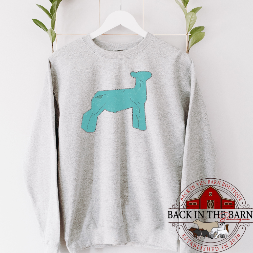 Turquoise Lamb Crewneck