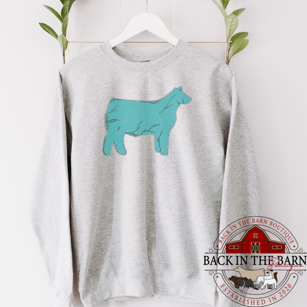 Turquoise Cattle Crewneck