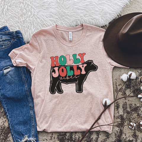 Holly Jolly Vibes Cattle Shirt