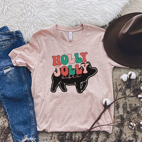 Holly Jolly Vibes Pig Shirt