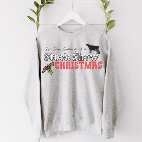 Stock Show Christmas Dairy Cattle Crewneck
