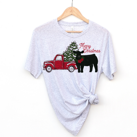 Evergreen Christmas Cattle Shirt